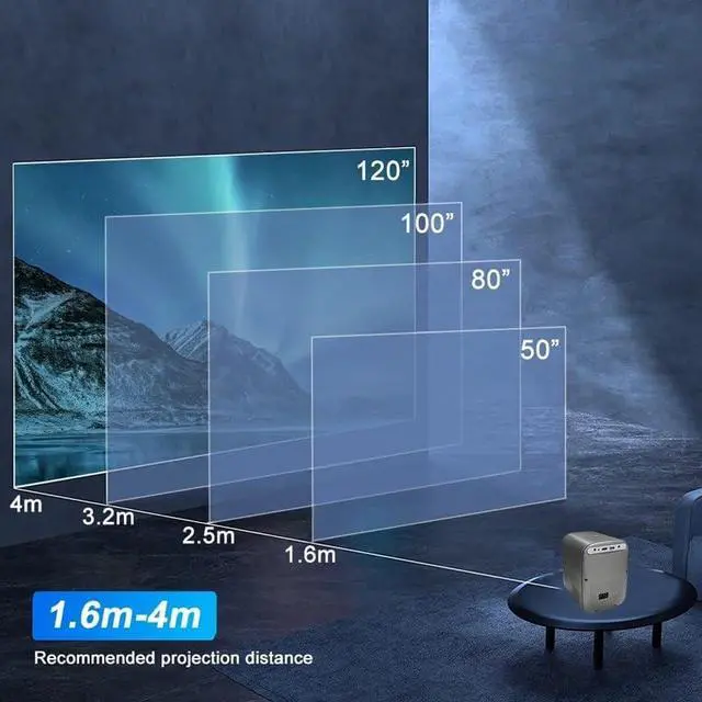 Alt view image 3 of 7 - Projector 1080P Home Theater Projetor Audio Projectors for Playing Video Outdoor Movi