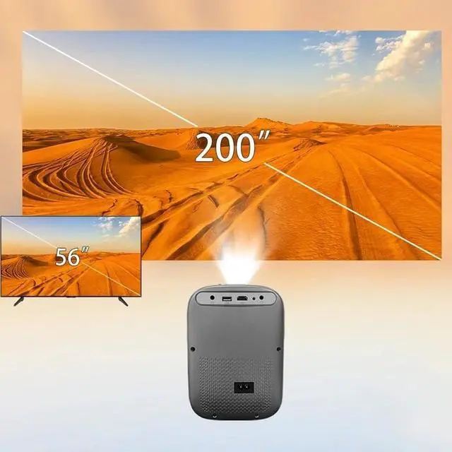 Alt view image 4 of 7 - Projector 1080P Home Theater Projetor Audio Projectors for Playing Video Outdoor Movi