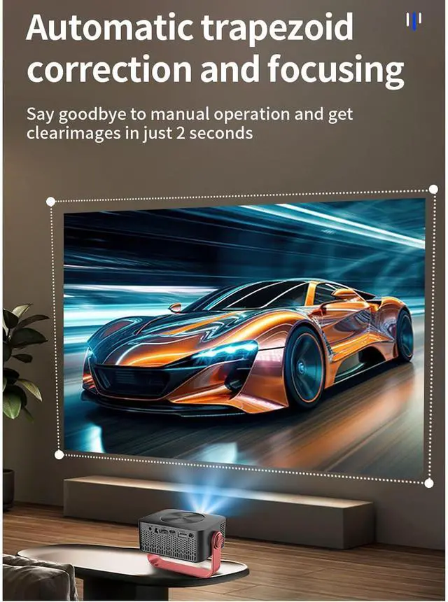 Alt view image 4 of 7 - EBTOOLS Portable Projector, Full HD 1080P 360 Degree Rotating with Auto Keystone Correction and Zoom Function, Compatible with Smartphone Laptop TV Stick, for Home Outdoor Movie (US Plug)