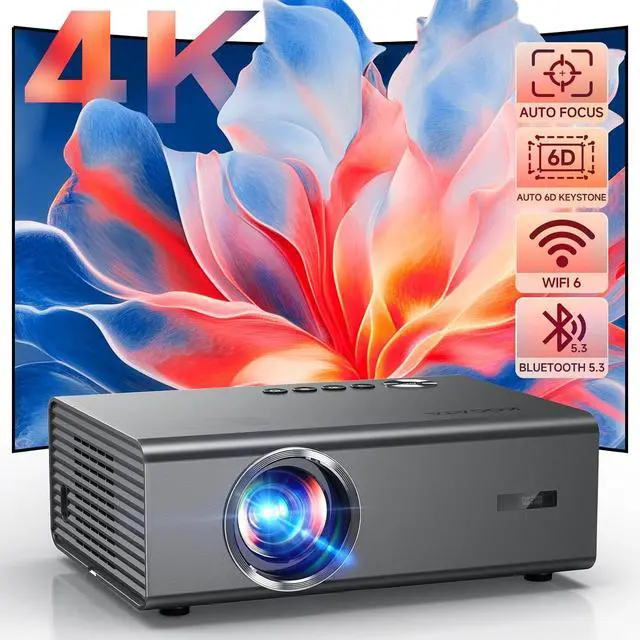Main image of 4K-Projector with Built-in Apps AI Auto Focus Dolby Audio 2000 Bright