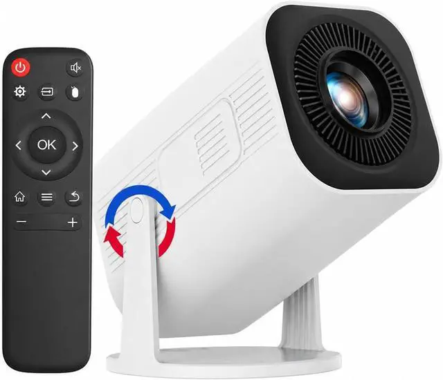 Alt view image 2 of 7 - Mini Projector 4K 1080p led Projector With 12000 Lumen Brightness, WiFi 6 Bluetooth 5.0 Portable Home Theater System For Entertainment for Movie Home Outdoor(WHITE)