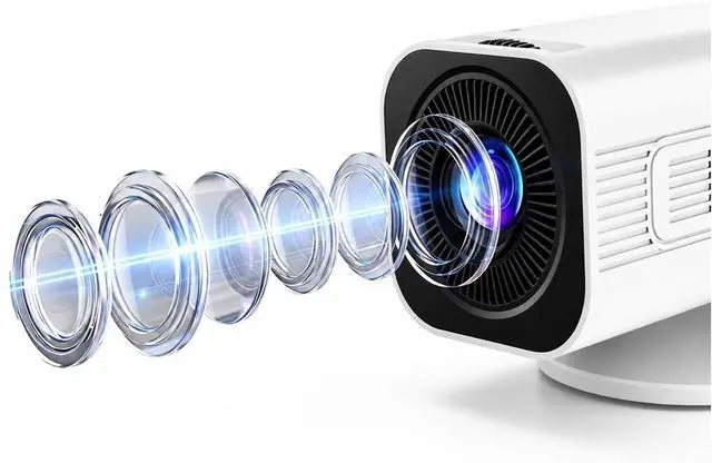 Alt view image 3 of 7 - Mini Projector 4K 1080p led Projector With 12000 Lumen Brightness, WiFi 6 Bluetooth 5.0 Portable Home Theater System For Entertainment for Movie Home Outdoor(WHITE)