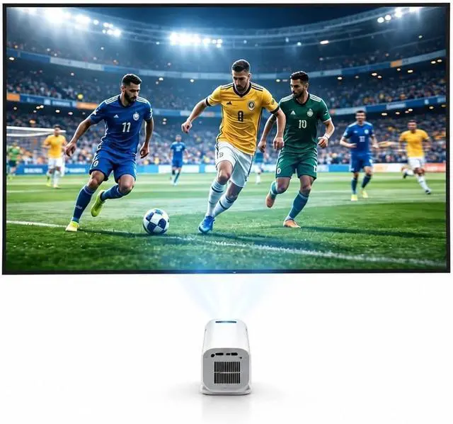 Alt view image 4 of 7 - Mini Projector 4K 1080p led Projector With 12000 Lumen Brightness, WiFi 6 Bluetooth 5.0 Portable Home Theater System For Entertainment for Movie Home Outdoor(WHITE)