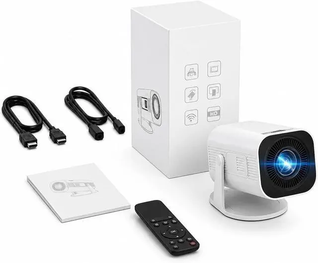 Alt view image 7 of 7 - Mini Projector 4K 1080p led Projector With 12000 Lumen Brightness, WiFi 6 Bluetooth 5.0 Portable Home Theater System For Entertainment for Movie Home Outdoor(WHITE)