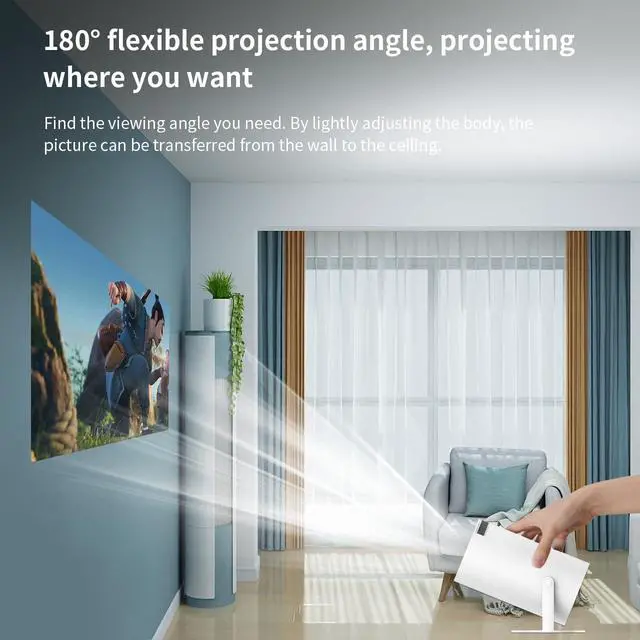 Alt view image 7 of 7 - HY300 Mini Projector, HD 1080P Support Video Projector,Portable Projector with WiFi 6 and Bluetooth 5.4 Smart Auto Keystone for Bedroom (HY300-APP)