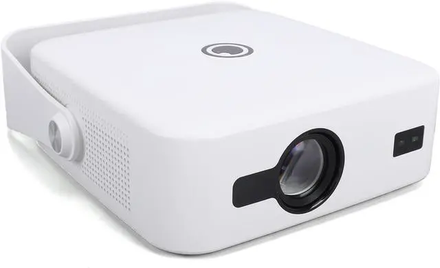 Main image of ASHATA 4K Mini Projector, 300 ANSI Portable Smart Projector with 14 OS Auto Focus 90 Degree Rotatable Stand, for Home Theater Indoor Movie Projection 30 to 200 Inch Display (White)