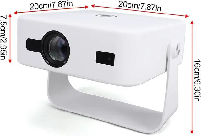 Alt view image 7 of 7 - ASHATA 4K Mini Projector, 300 ANSI Portable Smart Projector with 14 OS Auto Focus 90 Degree Rotatable Stand, for Home Theater Indoor Movie Projection 30 to 200 Inch Display (White)