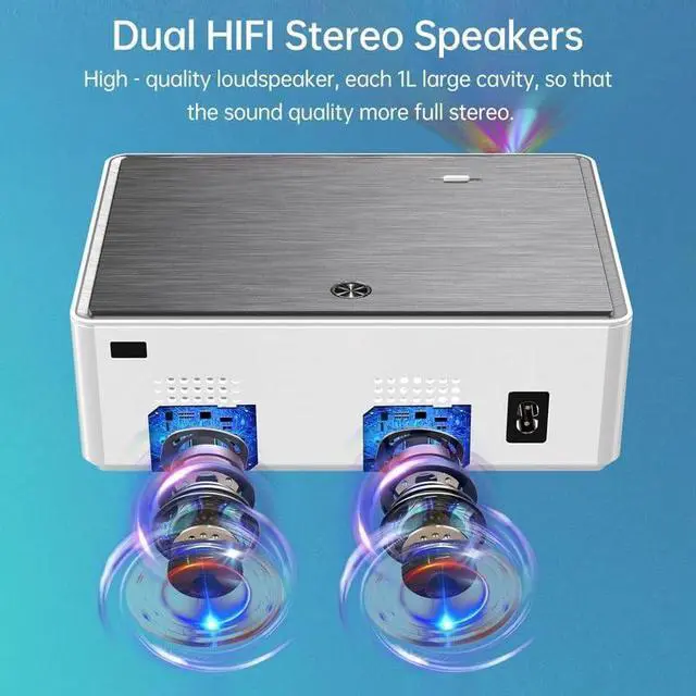 Alt view image 5 of 7 - Home Theater Portable 1080P Projector With Dual-Band Connection Support 150in Display Same Screen
