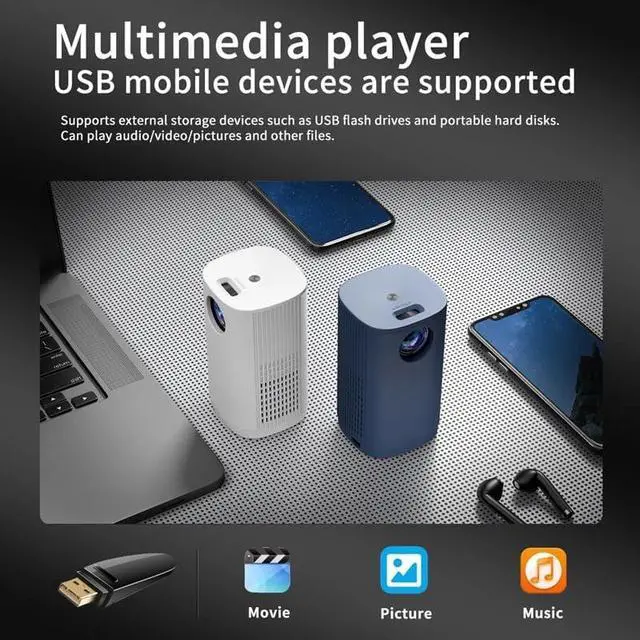 Alt view image 4 of 6 - Mini Projector 1080P Movie Projectors Built-in Speaker Disppation with Remote Control for Home Theater
