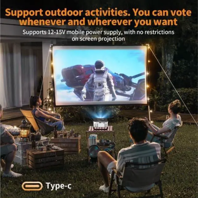 Alt view image 4 of 7 - Portable Projector Home Use 1080P High Definition
