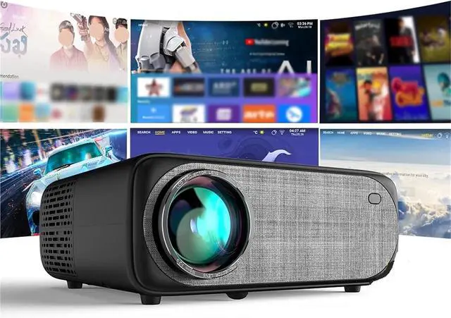 Alt view image 3 of 6 - Portable Projector, 1080P Projector WiFi LED Full HD 4K Video Proyector Home Theater Movie Cinema Beamer