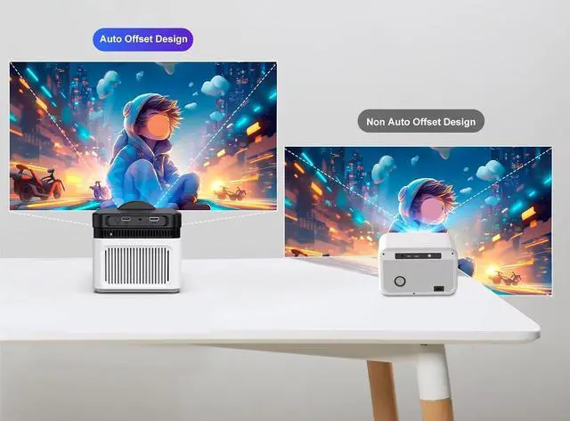 Alt view image 5 of 6 - Mini Projector, Projector with 4K 1080P 900ANSI BT5.4 Electronic WiFi6 for Movie Home Outdoor