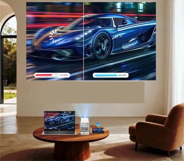 Alt view image 2 of 4 - Mini Projector, Full HD Projector 1080P 2K 4K Mini 3D LED Video Home Theater for Movie Home Outdoor