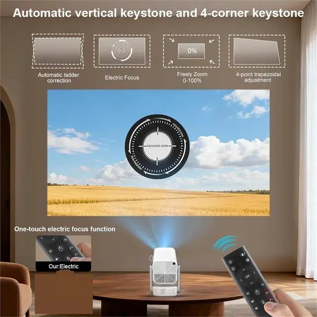Alt view image 3 of 4 - Mini Projector, Full HD Projector 1080P 2K 4K Mini 3D LED Video Home Theater for Movie Home Outdoor