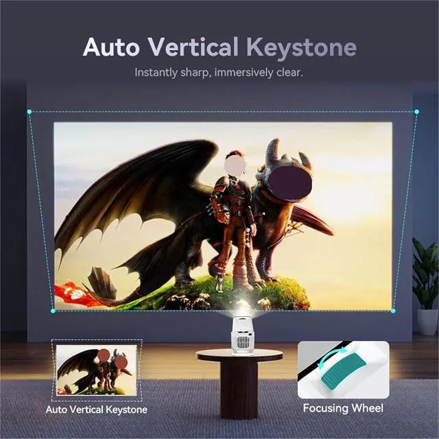 Alt view image 3 of 6 - Portable Projector, Projector For Movies Home Theater WIFI6 Portable Daylight HD LED Projetor