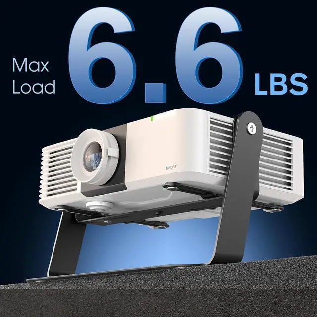 Alt view image 5 of 7 - Desktop Foldable Stand, Universal Projector Ceiling Mount with Adjustable Plate Arms, Wall Mount with Cable Ties for Home and Office Projector