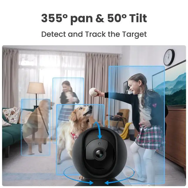 Alt view image 10 of 14 - Reolink E1 Series 5MP HD Pro Auto-Tracking Indoor Security Camera, Plug-in 2.4/5 GHz WiFi, Two-way Audio Smart Person/Pet Detect Multiple Storage Options Ideal for Baby Monitor/Pet Camera/Elderly