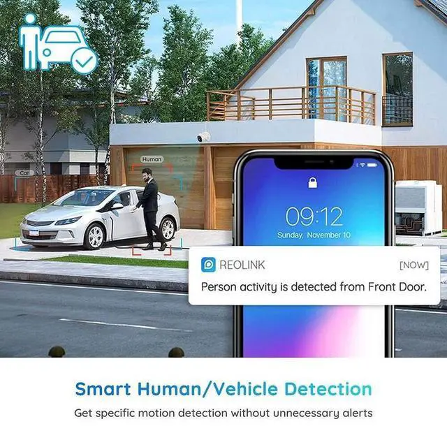 Alt view image 8 of 13 - Reolink 8MP 4K Outdoor PoE Security Camera, IP67 Waterproof, Up to 256GB microSD Card, Audio Recording, Person/Vehicle/Animal Detection