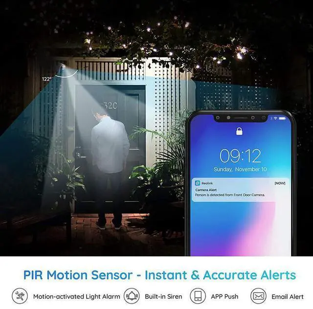 Alt view image 14 of 14 - Reolink Argus Series C22 Smart 5MP Wire-Free Camera with Motion Spotlight, Person/Vehicle Detection, Color Night Vision, Dual Band WiFi