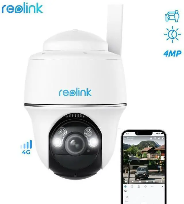 Alt view image 8 of 14 - Reolink Go Series P41 4MP Wireless 4G PT Camera, with Smart Detection, Night Vision, Battery/Solar-Powered, Two-Way Audio