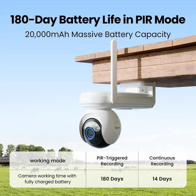 Alt view image 12 of 13 - REOLINK Altas Go PT + Solar Panel 3, 4G LTE Solar Cellular Security Camera Wireless Outdoor, 360° 24/7 Recording, 10s Pre-Record, 2K ColorX Night Vision, Smart Detection, Large Battery and 12W SP
