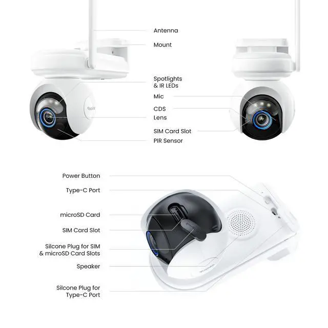 Alt view image 13 of 13 - REOLINK Altas Go PT + Solar Panel 3, 4G LTE Solar Cellular Security Camera Wireless Outdoor, 360° 24/7 Recording, 10s Pre-Record, 2K ColorX Night Vision, Smart Detection, Large Battery and 12W SP