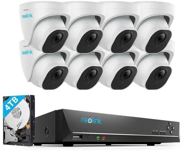 Alt view image 14 of 20 - Reolink 16CH 4K Security Camera System Outdoor/Indoor, 8pcs 8MP Smart Person/Vehicle Detect PoE IP Cameras + 16CH NVR with 4TB HDD Pre-installed for 24/7 Recording, H.265 - RLK16-820D8-A