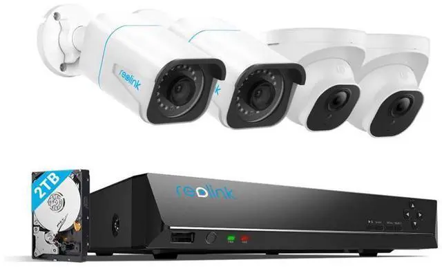 Alt view image 8 of 14 - Reolink 8CH 4K 8MP PoE Security Camera System Smart Person and Vehicle Detection, 4pcs 4K Outdoor PoE IP Cameras with 8CH 2TB HDD NVR, IR Night Vision Remote Access 24x7 Recording, RLK8-810B2D2-A