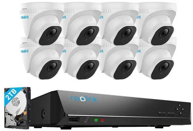Alt view image 8 of 14 - Reolink 8CH 5MP PoE Security System, 8pcs Wired 5MP Outdoor PoE IP Dome Cameras, Human/Vehicle Detection, Outdoor/Indoor, 12MP 8CH NVR with 2TB HDD for 24/7 Recording - RLK8-520D8-A