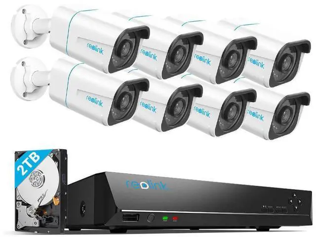Alt view image 8 of 14 - Reolink 8CH 4K Security Camera System, 8pcs 8MP Smart Person/Vehicle Detection Wired Outdoor PoE IP Cameras and 8CH 2TB HDD NVR for 24/7 Recording, Remote Access - RLK8-810B8-A