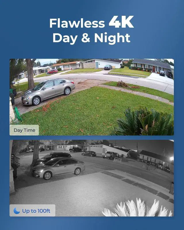 Alt view image 9 of 14 - Reolink 4K Security Camera System, 4pcs H.265 4K PoE Security Cameras Wired with Smart Person Vehicle Detection, 8MP/4K 8CH NVR with 2TB HDD for 24/7 Recording - RLK8-800B4