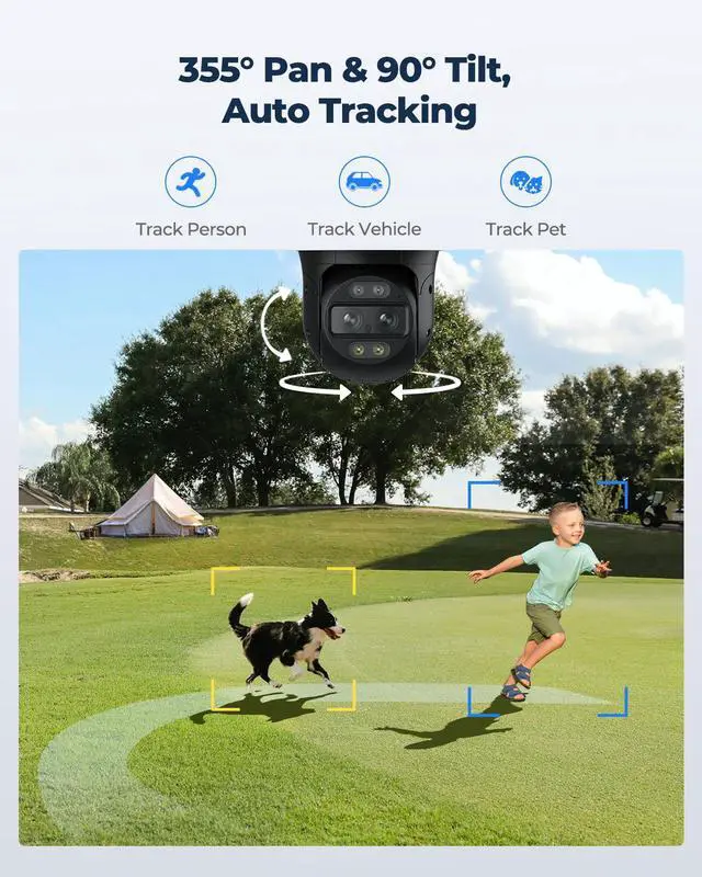 Alt view image 10 of 14 - REOLINK 16CH 4K PTZ Security System, 4pcs Trackmix PoE, IP PoE Outdoor Cameras 6X Hybrid Zoom, Auto Tracking, Human/Vehicle/Pet Detection +1pc RLN16-410 8CH NVR with Built-in 4TB HDD H.265