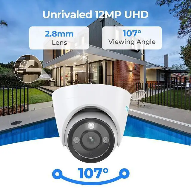 Alt view image 9 of 14 - REOLINK 12MP 6K RLC-1224A PoE Dome Camera Outdoor, 93° Wide Angle,700lm Color Night Vision, Human/Vehicle/Pet Detection, Two Way Talk, Up to 256GB microSD Card