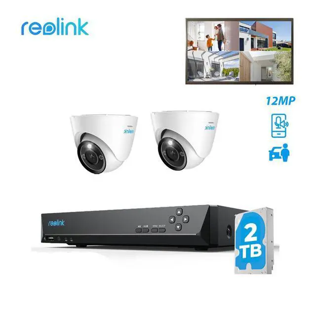 Alt view image 7 of 12 - REOLINK 8CH 12MP PoE Security Camera System, 2 Domes H.265 12MP Cameras with Person/Vehicle Detection and Spotlights,8CH NVR with 2TB HDD for 24-7 Recording