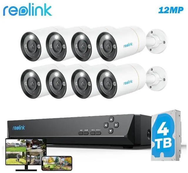 Alt view image 8 of 14 - REOLINK 16CH 12MP PoE Security Camera System, 8 Bullets H.265 12MP Cameras with Person/Vehicle Detection and Spotlights,16CH NVR with 4TB HDD for 24-7 Recording