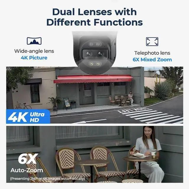 Alt view image 8 of 13 - Reolink Trackmix Series 4K 8MP Dual-Lens PTZ Camera with Motion Tracking, Wide-Angle & Telephoto Lenses