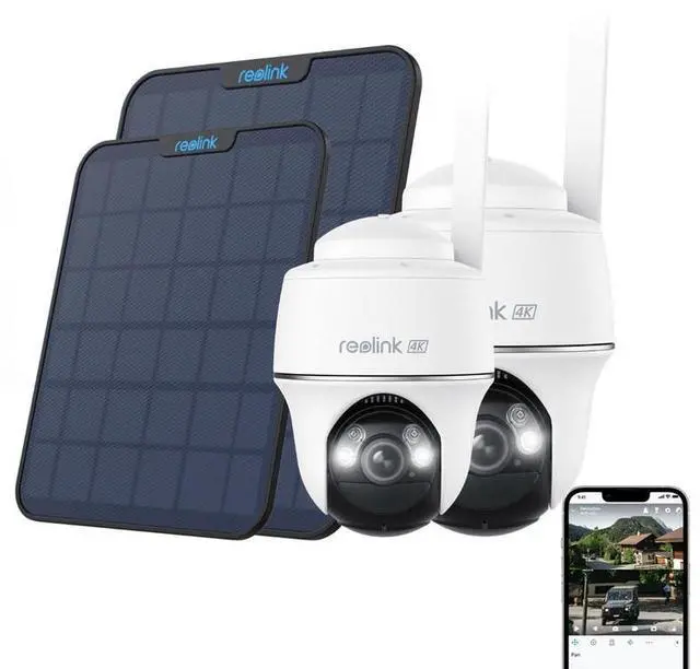 Alt view image 8 of 14 - Reolink 2pcs Go PT Ultra With Black Solar Panel 2 4K 8MP Wireless 4G LTE PT Battery Camera with Color Night Vision