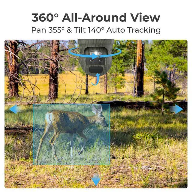 Alt view image 9 of 14 - Reolink TrackMix LTE-C 4G 4K Dual Lens Cellular Trail Security Camera, 4G LTE, Auto Tracking No WiFi Solar Powered Camera with 6X Hybrid Zoom, No-Glow IR, IP66 for Wildlife