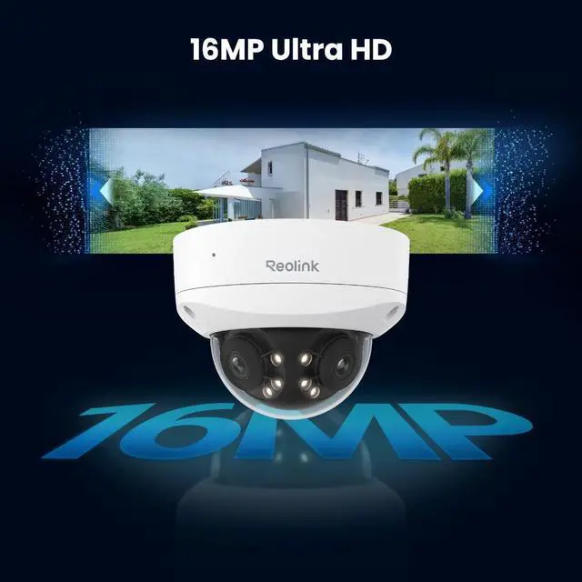 Alt view image 9 of 14 - Reolink 8K 16MP UHD IK10 Vandal-Proof PoE Camera with 180° Panorama