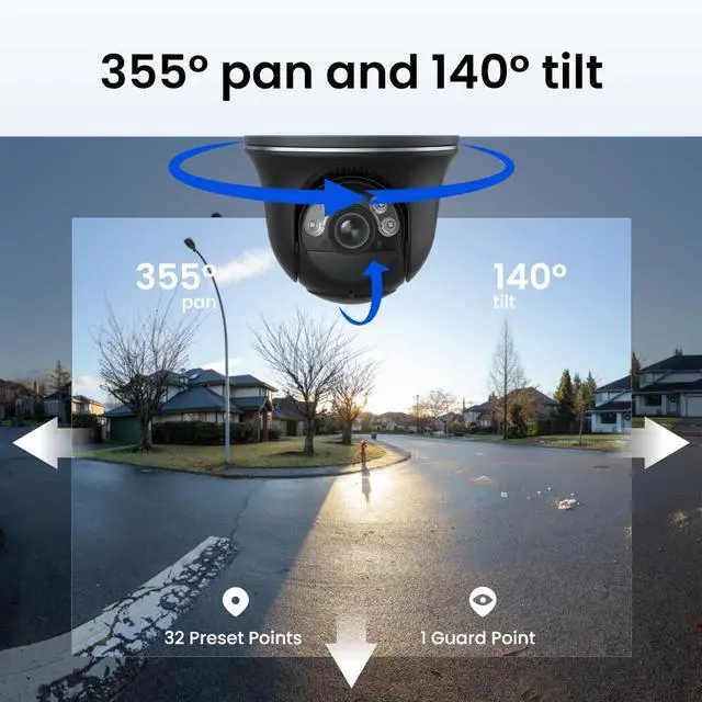 Alt view image 12 of 14 - Reolink 4K 8MP Black Battery Camera Wireless Pan & Tilt Standalone with Spotlights, 5/2.4 GHz Dual-Band WiFi, Person/Vehicle Detection