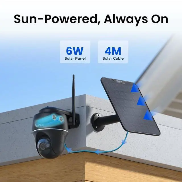 Alt view image 14 of 14 - Reolink 4K 8MP Black Battery Camera Wireless Pan & Tilt Standalone with Spotlights, 5/2.4 GHz Dual-Band WiFi, Person/Vehicle Detection