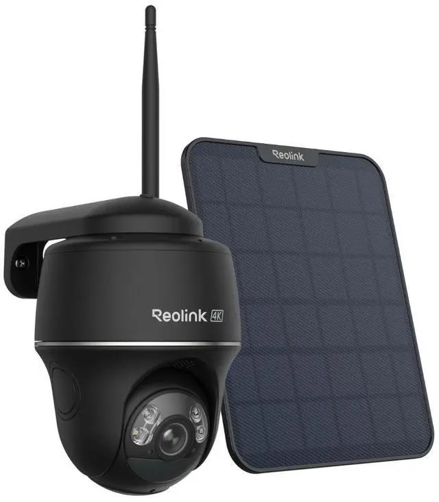 Alt view image 8 of 14 - Reolink 4K 8MP Black Battery Camera with 6W Black Solar Panel Wireless Pan & Tilt Standalone with Spotlights
