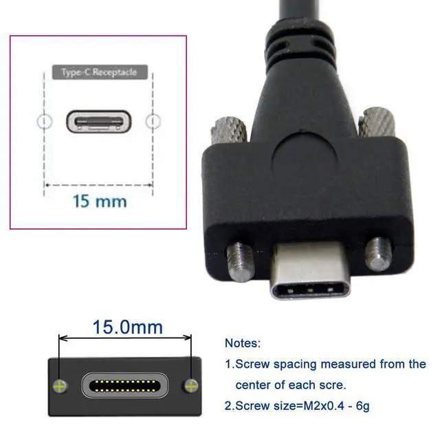 Alt view image 4 of 7 - Vision Cable USB3.1 Type-C USB-C Dual Screws Locking to Type-A USB3.0 Data 10Gbps Power Cord Compatible with VR Industrial Camera Phone FPV Computer (3.0m)