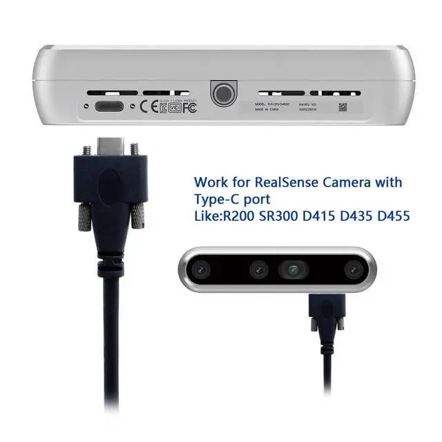 Alt view image 3 of 7 - Vision Cable USB3.1 Type-C USB-C Dual Screws Locking to Type-A USB3.0 Data 10Gbps Power Cord Compatible with VR Industrial Camera Phone FPV Computer (3.0m)