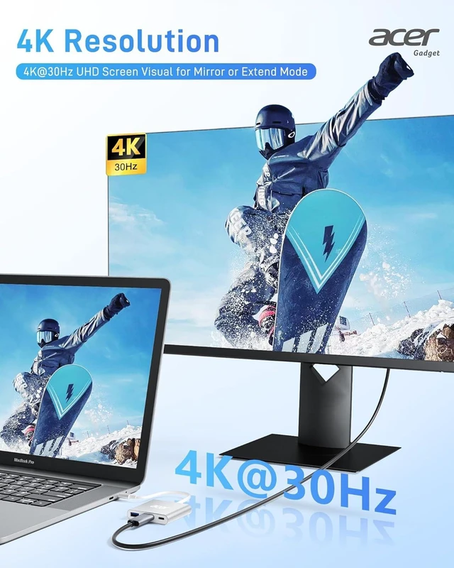 Alt view image 3 of 7 - acer USB C to HDMI Adapter Bundle with 6-in-1 USB C to Ethernet Adapter