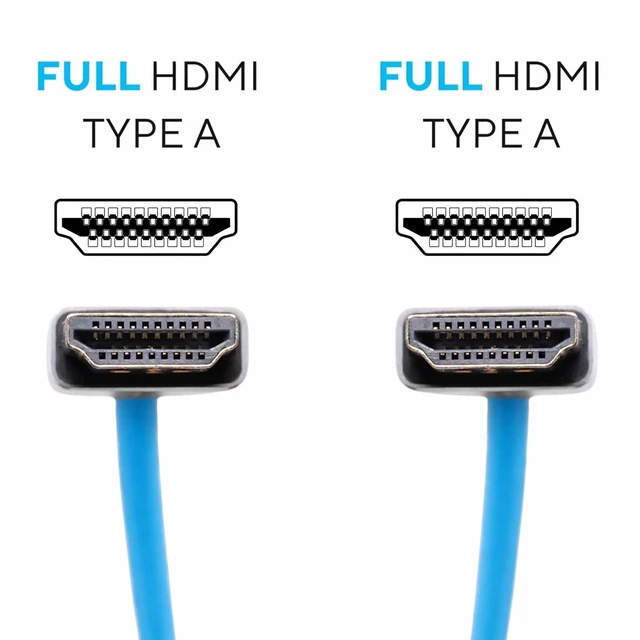 Alt view image 2 of 4 - KONDOR BLUE | Full HDMI 2.0 Type A Male to Male 16" Straight Braided Cable | 4K 60Hz 18Gbps, HDR, 3D, Reinforced | for On-Camera Monitors & Recorders + More | Blue