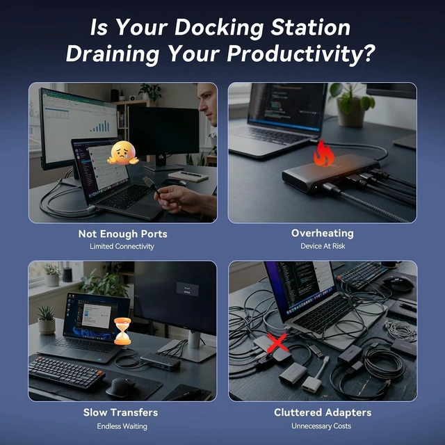 Alt view image 2 of 7 - TobenONE DisplayLink Docking Station 3 Monitors with 120W Power Adapter