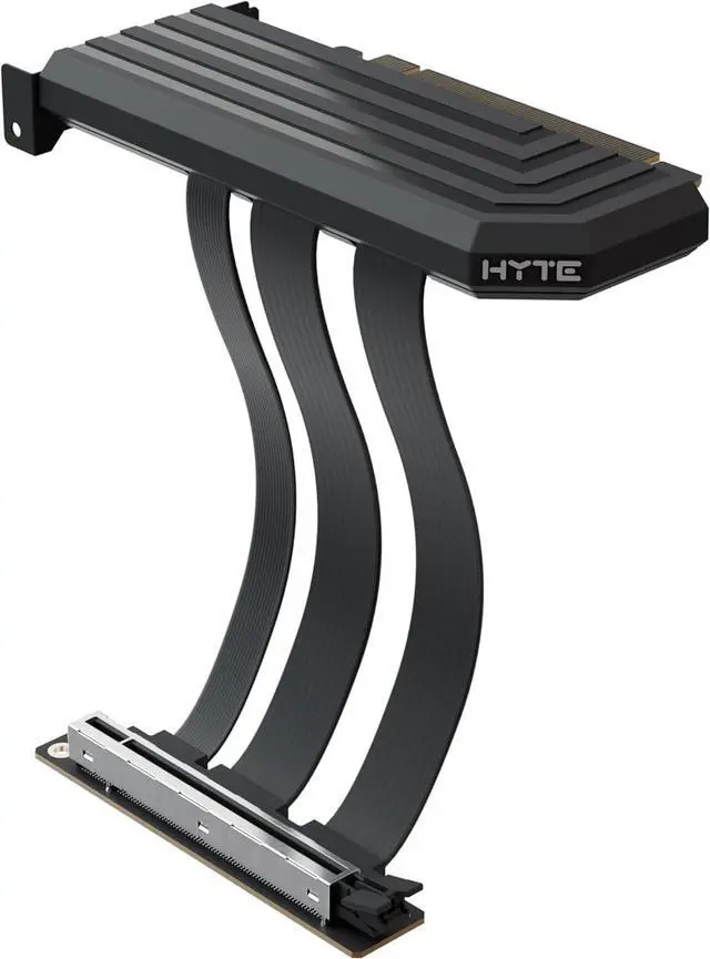 Main image of PCIe 5.0 Hyper Riser - PCI Express Gen 5.0 Luxury Vertical Riser Cable with Reinforced Metal Slot for Vertically Mounted GPU - Pitch Black (Black)
