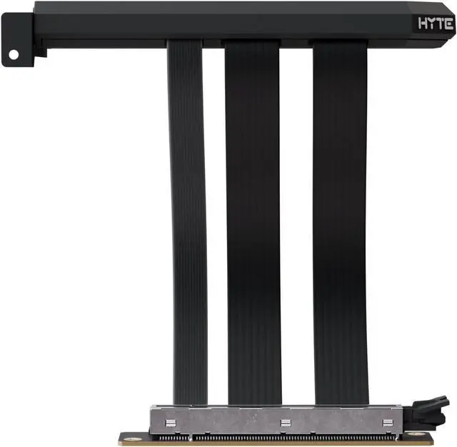 Alt view image 2 of 3 - PCIe 5.0 Hyper Riser - PCI Express Gen 5.0 Luxury Vertical Riser Cable with Reinforced Metal Slot for Vertically Mounted GPU - Pitch Black (Black)