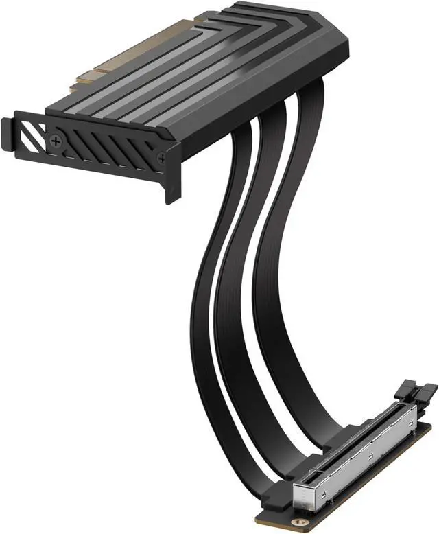 Alt view image 3 of 3 - PCIe 5.0 Hyper Riser - PCI Express Gen 5.0 Luxury Vertical Riser Cable with Reinforced Metal Slot for Vertically Mounted GPU - Pitch Black (Black)
